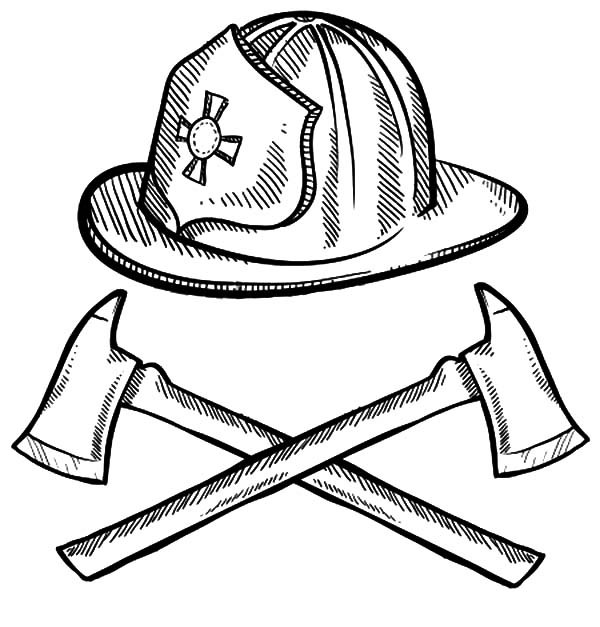 600x627 Firefighter Hat Coloring Page Coloring Page For Kids