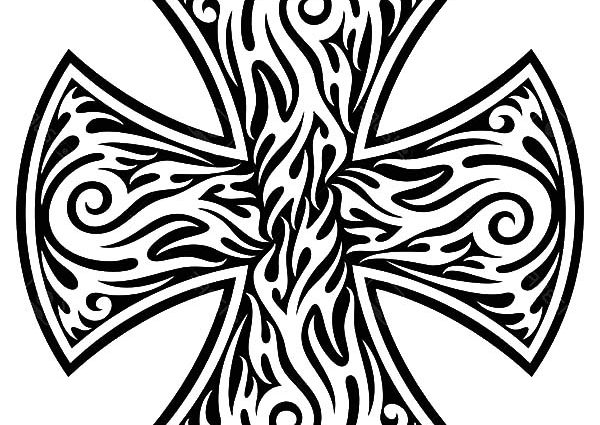600x425 Tribal Coloring Pages Tribal Maltese Cross Coloring Pages Batch