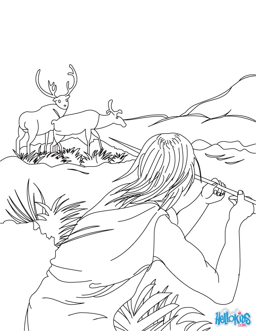 821x1061 Homo Sapiens Group Hunting Mammoth Coloring Pages