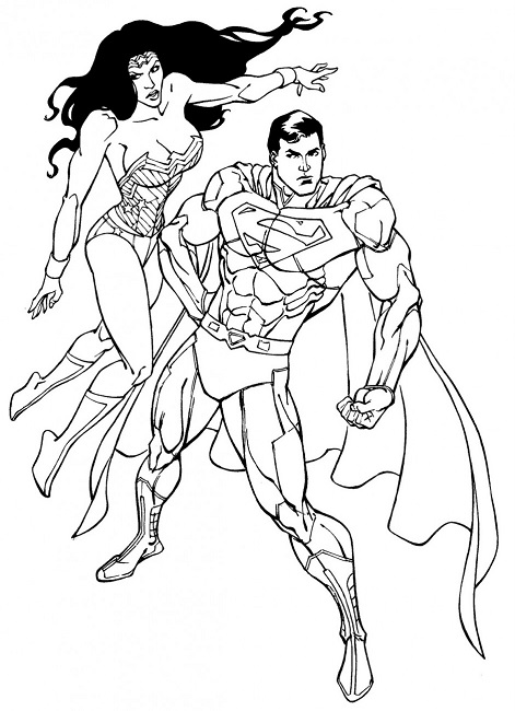 471x650 Superman Wonder Woman Coloring Pages Woman