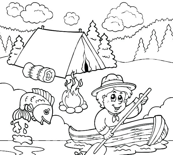 600x537 Fishing Coloring Pages Fish Coloring Pages Activity Fly Fishing