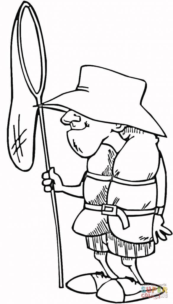 585x1024 Old Man Fisher Coloring Page