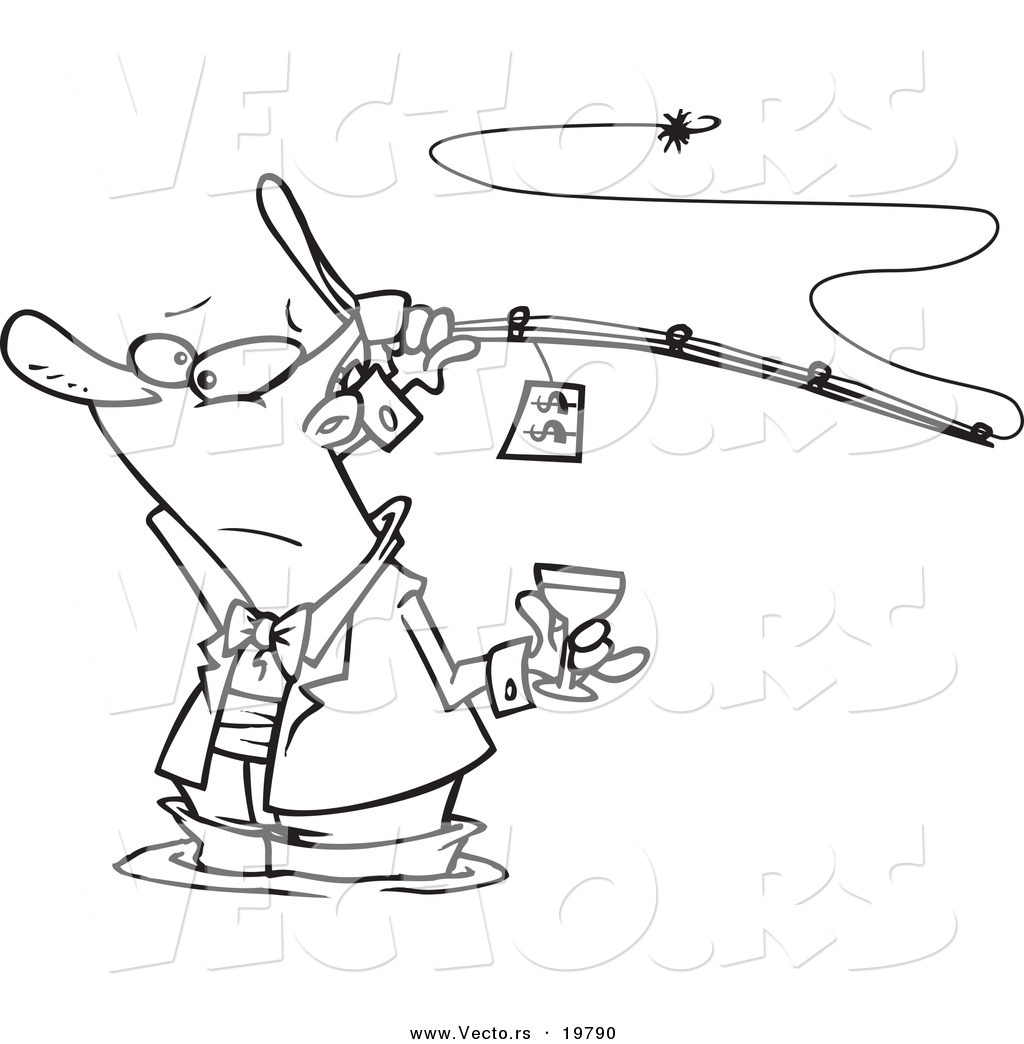 1024x1044 Vector Of A Cartoon Man Fancy Fishing With Wine