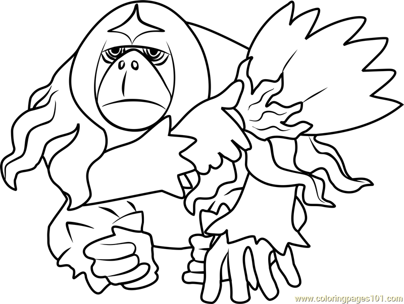 800x603 Oranguru Pokemon Sun And Moon Coloring Page