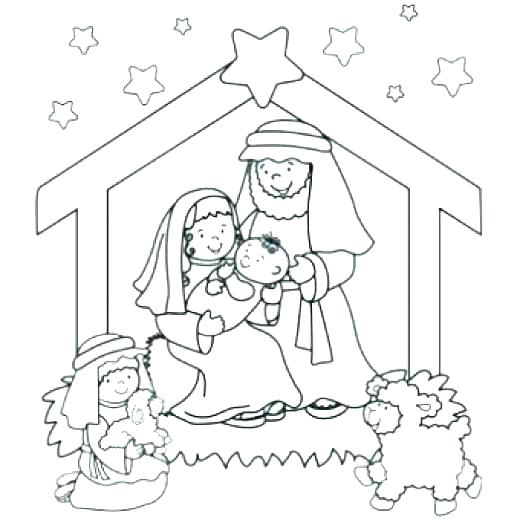 520x520 Manger Coloring Page Manger Coloring Page Baby Nativity Scene
