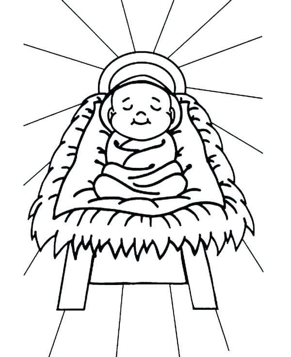600x734 Manger Coloring Page Nativity Scene Coloring Pages Manger Coloring