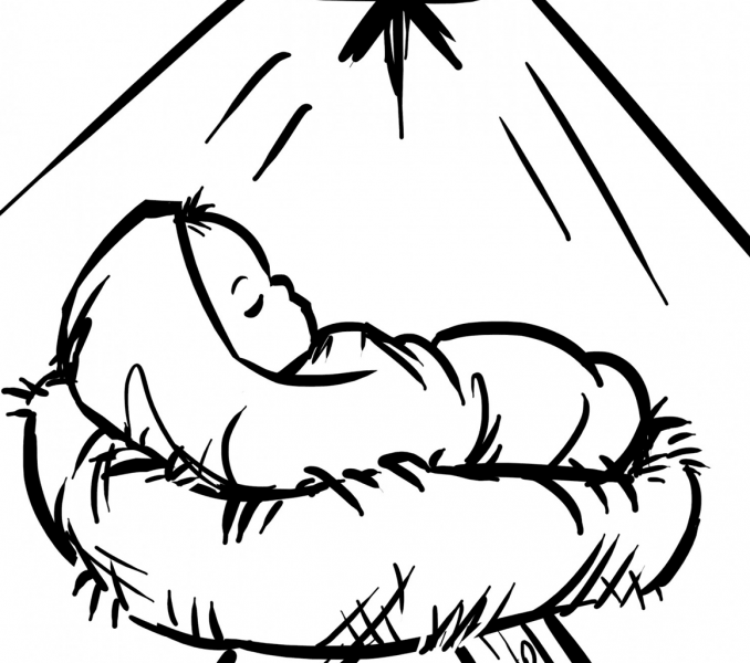 678x600 Baby Jesus Coloring Pages