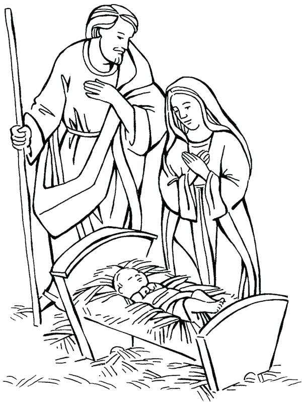 600x798 Baby Jesus Manger Coloring Page And Coloring Pages Nativity Born