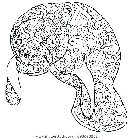 450x470 Coloring Manatee Coloring Page Free Pages Kids Printable Florida