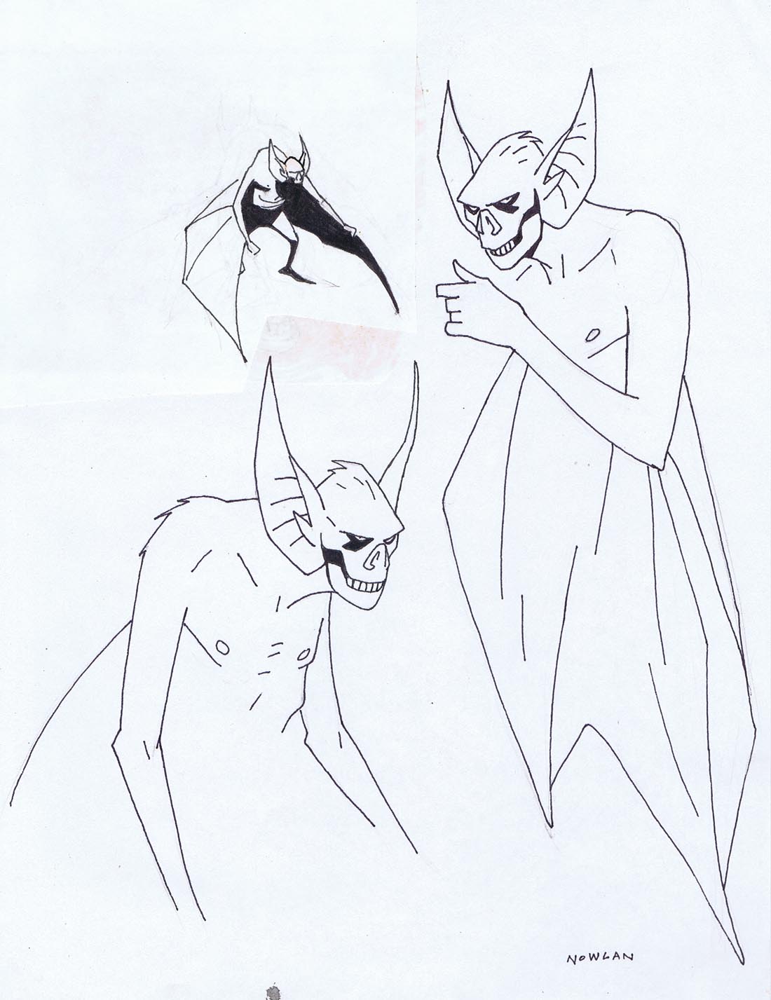 1100x1427 Kevin Nowlan Man Bat Character Designs For Batman Cartoon
