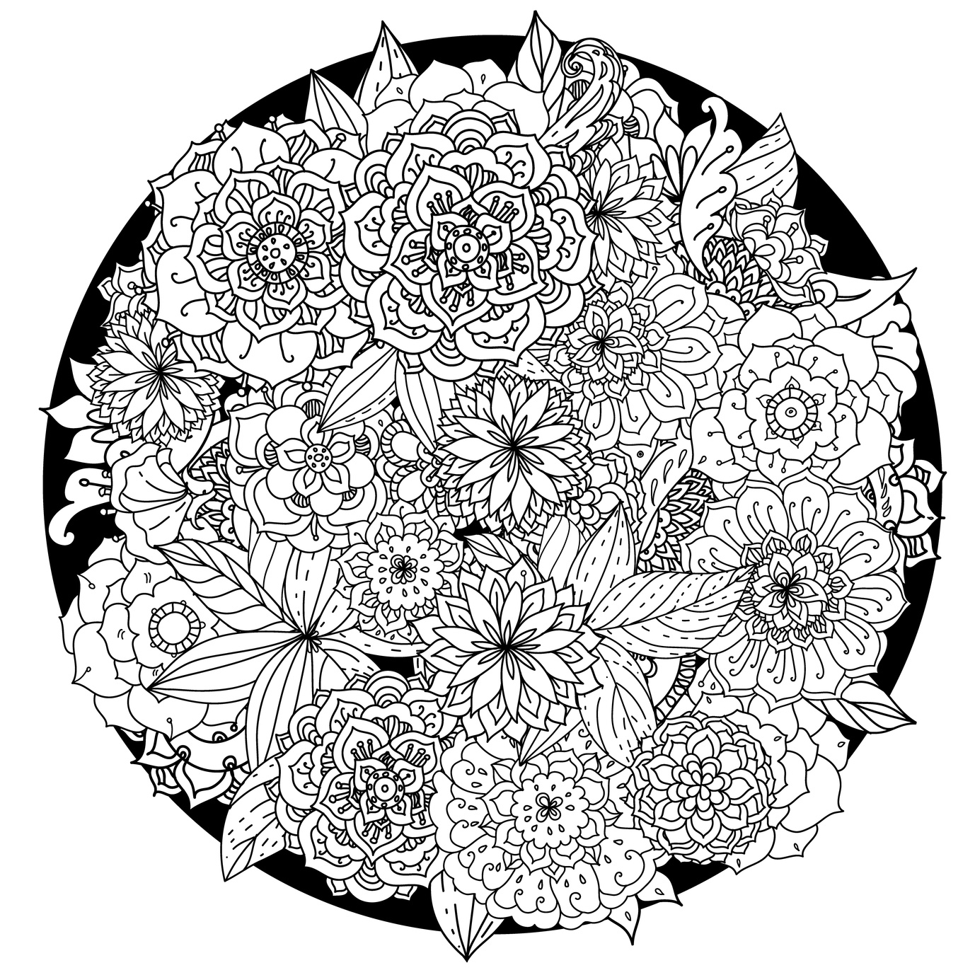 1378x1378 New Mandala Flower Coloring Pages Collection Printable Coloring