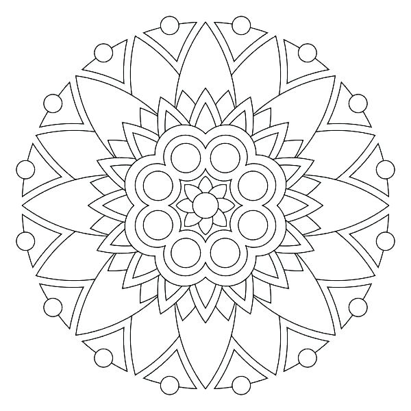 600x600 Coloring Pages Mandala