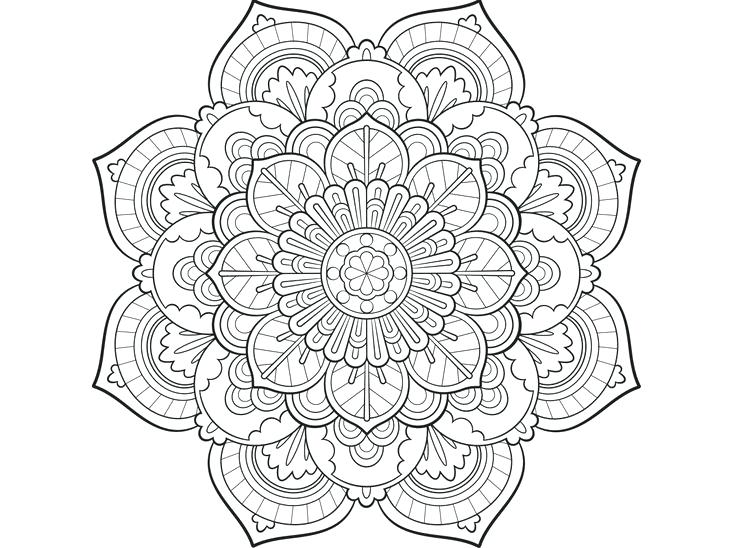 736x548 Free Printable Mandala Coloring Pages Flower Elf With Regard
