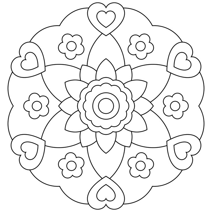 736x736 Mandala Coloring Pages Printable Free Kids World Of Printable