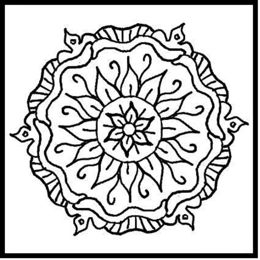 851x850 Simple Design Coloring Pages Free