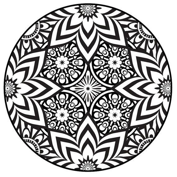 570x570 Mandala Flower Coloring Pages Difficult