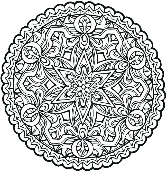 650x671 Surprising Flower Mandala Coloring Pages Free Printable Abstract