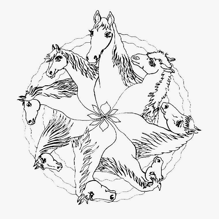 760x760 Coloring Pages Horse Mandala Coloring Pages Free And Printable