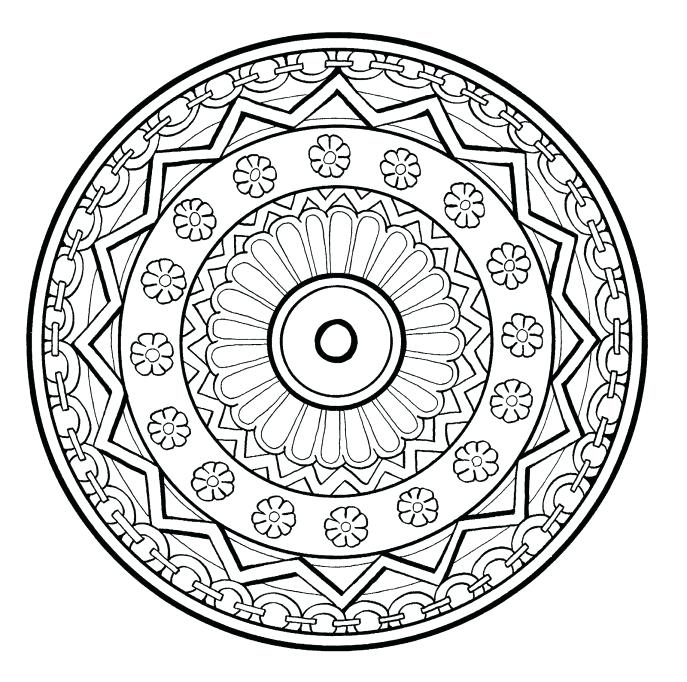 687x682 Cheerful Meditation Coloring Pages Mandala Free Printable