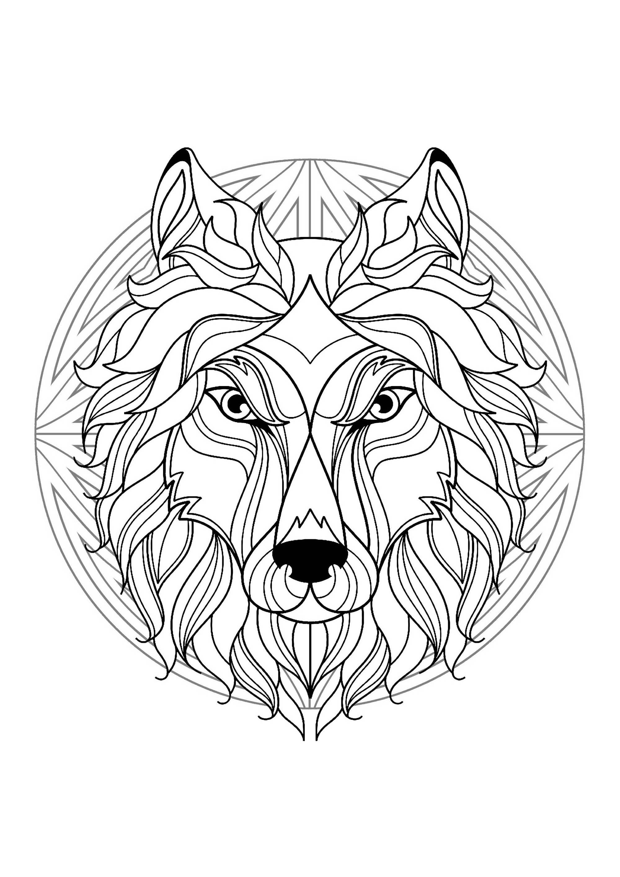 2000x2828 Mandala With Elegant Wolf Head And Beautiful Patterns