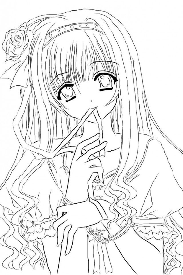 640x960 Anime Girl Coloring Nice Stunning Coloring Pages Cute Images