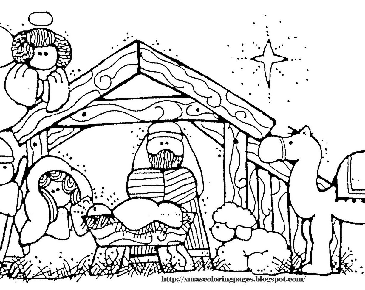 1224x975 Baby Jesus Nativity Coloring Pages Manger Free Printable Adult
