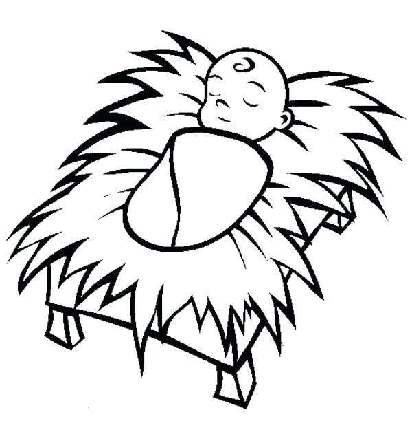 600x612 Manger Coloring Page Printable Baby Coloring Page Manger Coloring