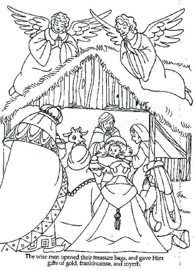 648x900 Manger Coloring Pages Baby In Manger Coloring Page Free Printable
