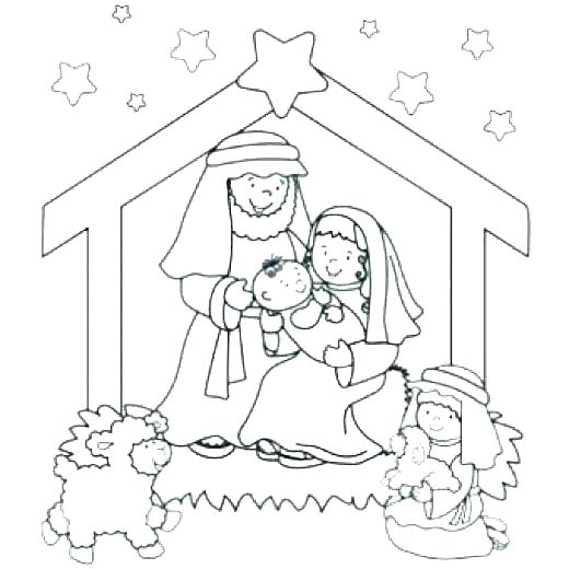 520x520 Free Nativity Coloring Pages Nativity Color Page Idea Nativity