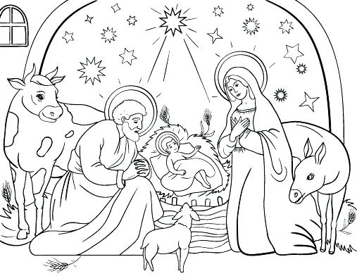 507x392 Jesus In A Manger Coloring Page