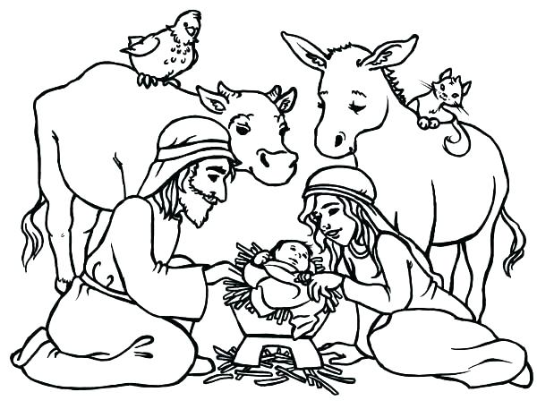 600x457 Nativity Colouring Pages Printable