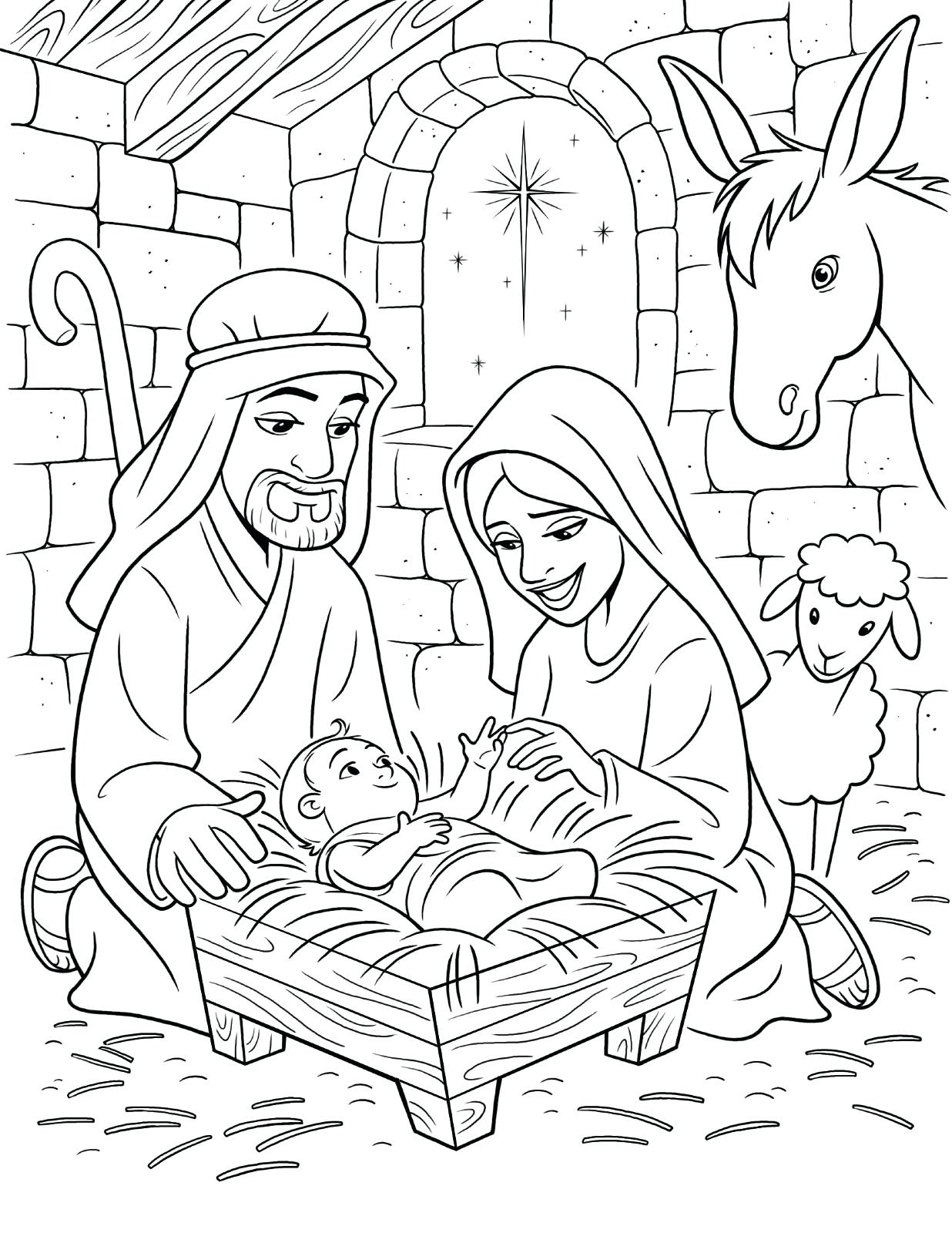 1236x1600 Baby Jesus Manger Coloring Pages Nativity Book Colorine Gallery