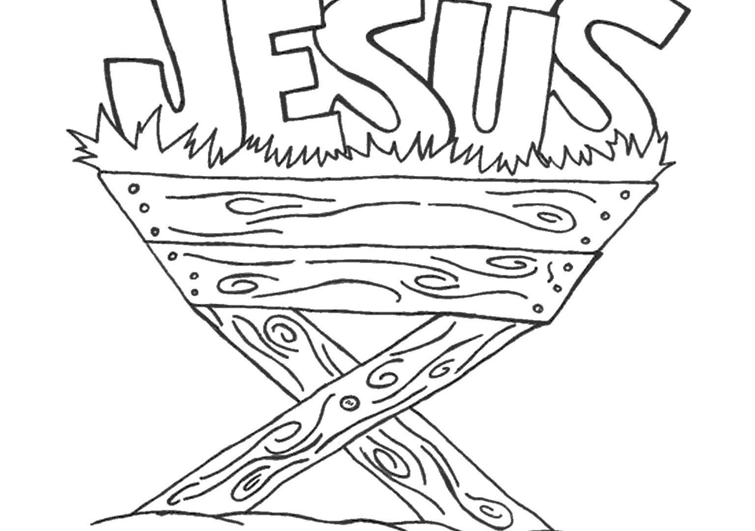 1536x1080 Baby Jesus Nativity Coloring Pages Manger Free Printable Adult