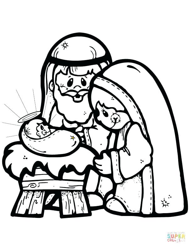 612x792 Beautiful Manger Coloring Pages To Print For Best Nativity