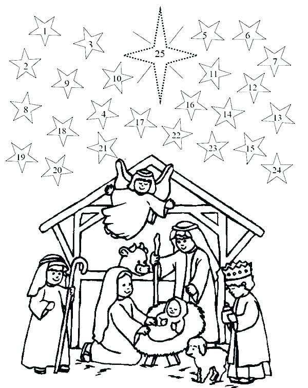 600x755 Nativity Scene Coloring Pages Ivity Scene Coloring Page Coloring