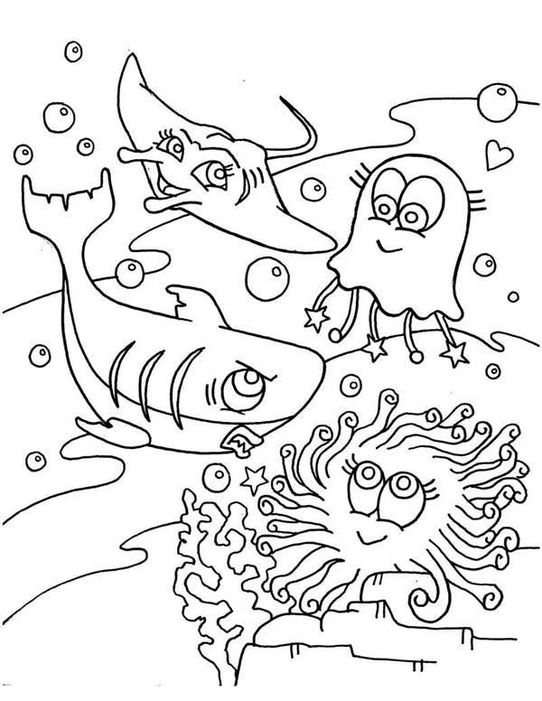 Manta Ray Coloring Page