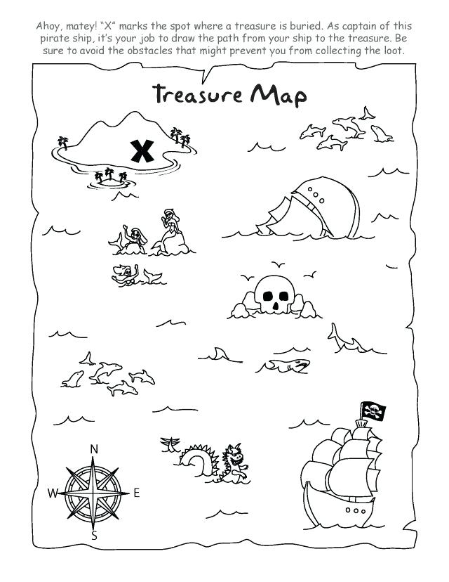 640x828 Treasure Map Coloring Pages Pirate Treasure Map Coloring Page