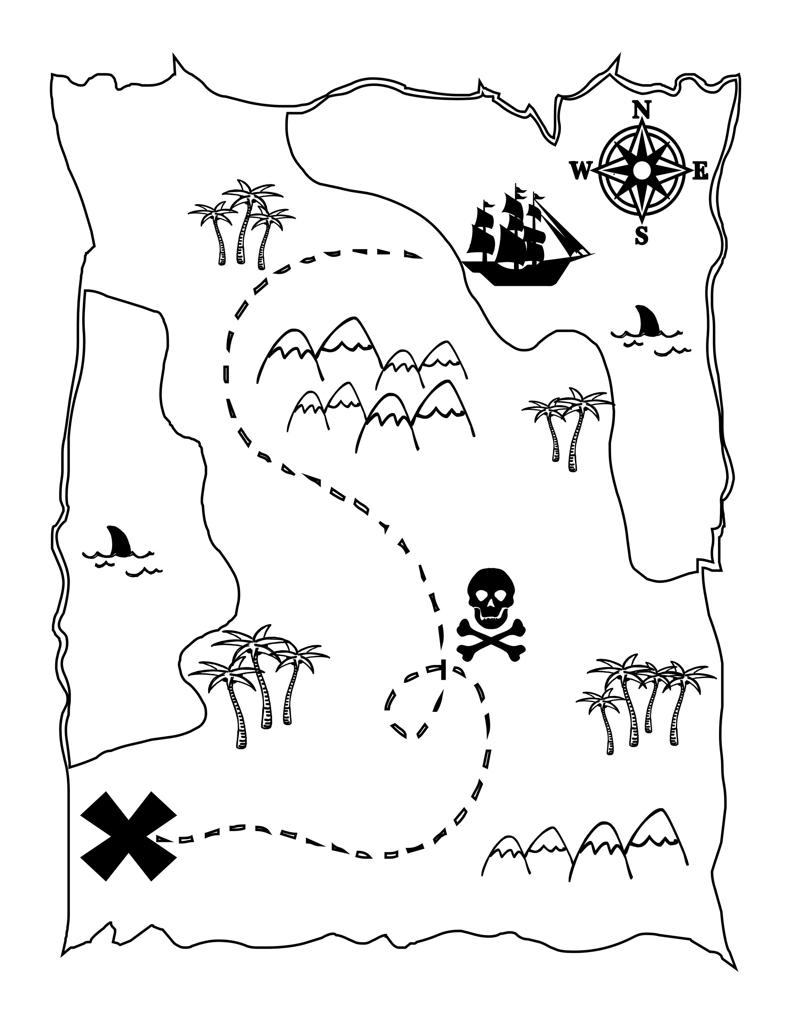 2550x3300 Free Printable Pirate Map A Fun Coloring Page For The Kids