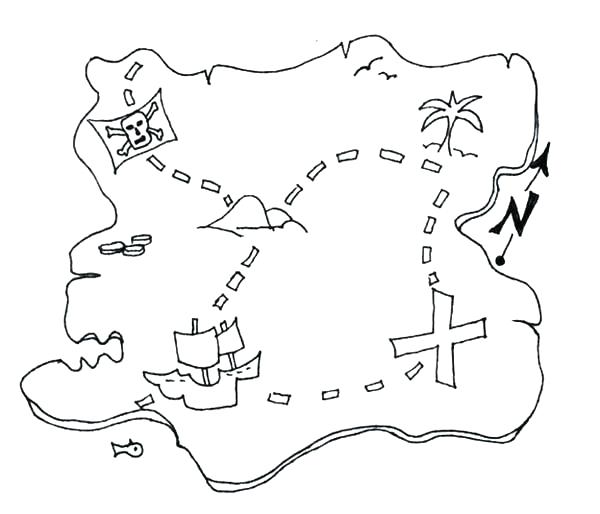 600x514 Pirate Map Coloring Page Treasure Map Coloring Pages Great Pirate