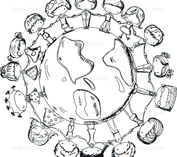 678x600 Children Around The World Coloring Pages World Coloring Page