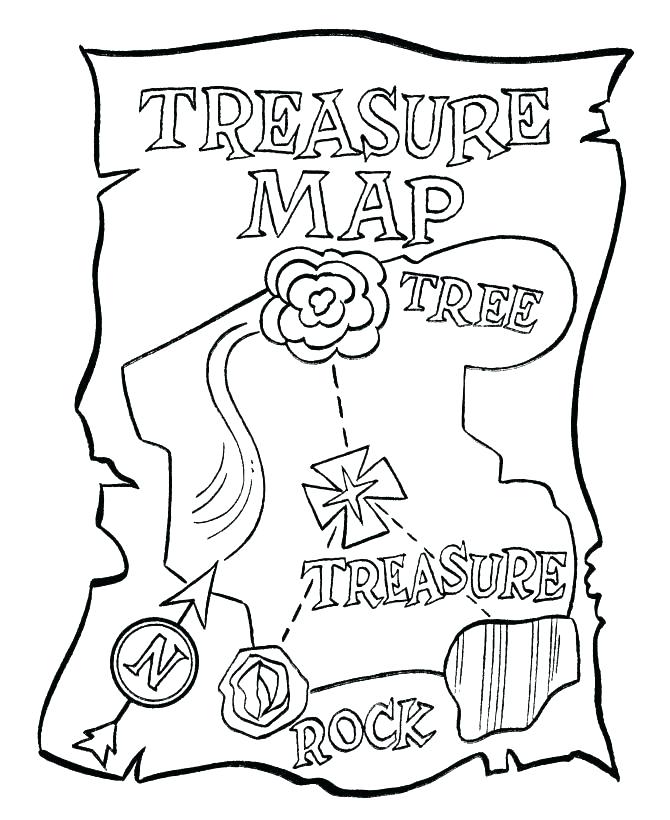 670x820 Treasure Map Coloring Pages Pirate Treasure Map Coloring Pages Top