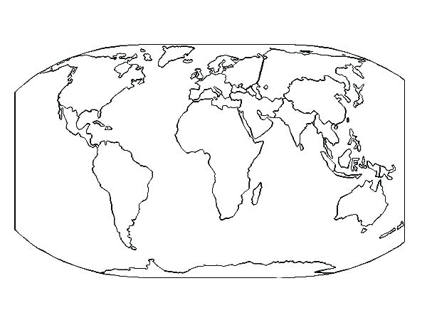 600x450 Coloring Pages World Map