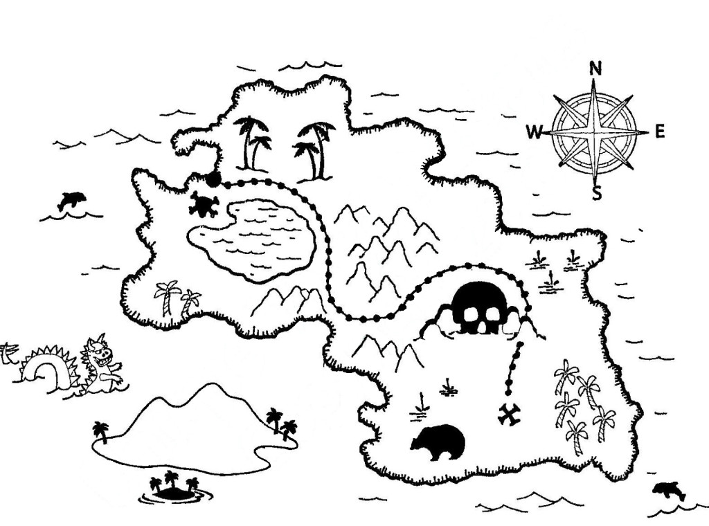 1024x760 Treasure Map Coloring Pages