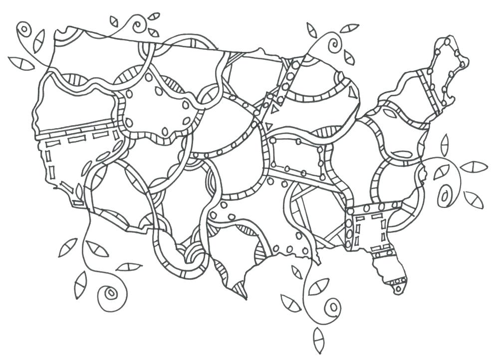 1000x724 Us Map Coloring Page
