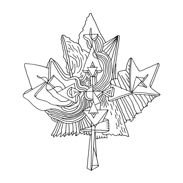 600x600 Canadian Maple Leaf Colouring Page With Abstract Drawing In Mind