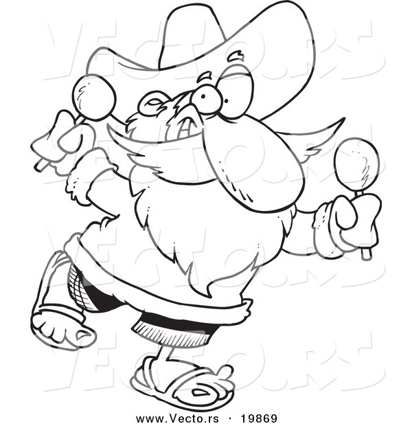 600x620 Mexican Christmas Coloring Pages Vector Of A Cartoon Mexican Santa