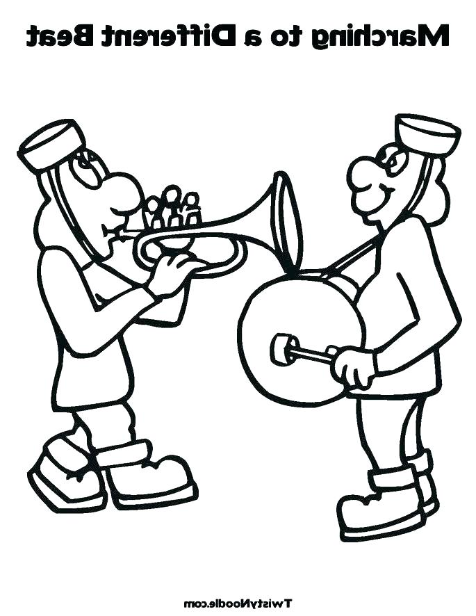 685x886 Marching Band Colouring Pages Coloring Drum Page Marchin