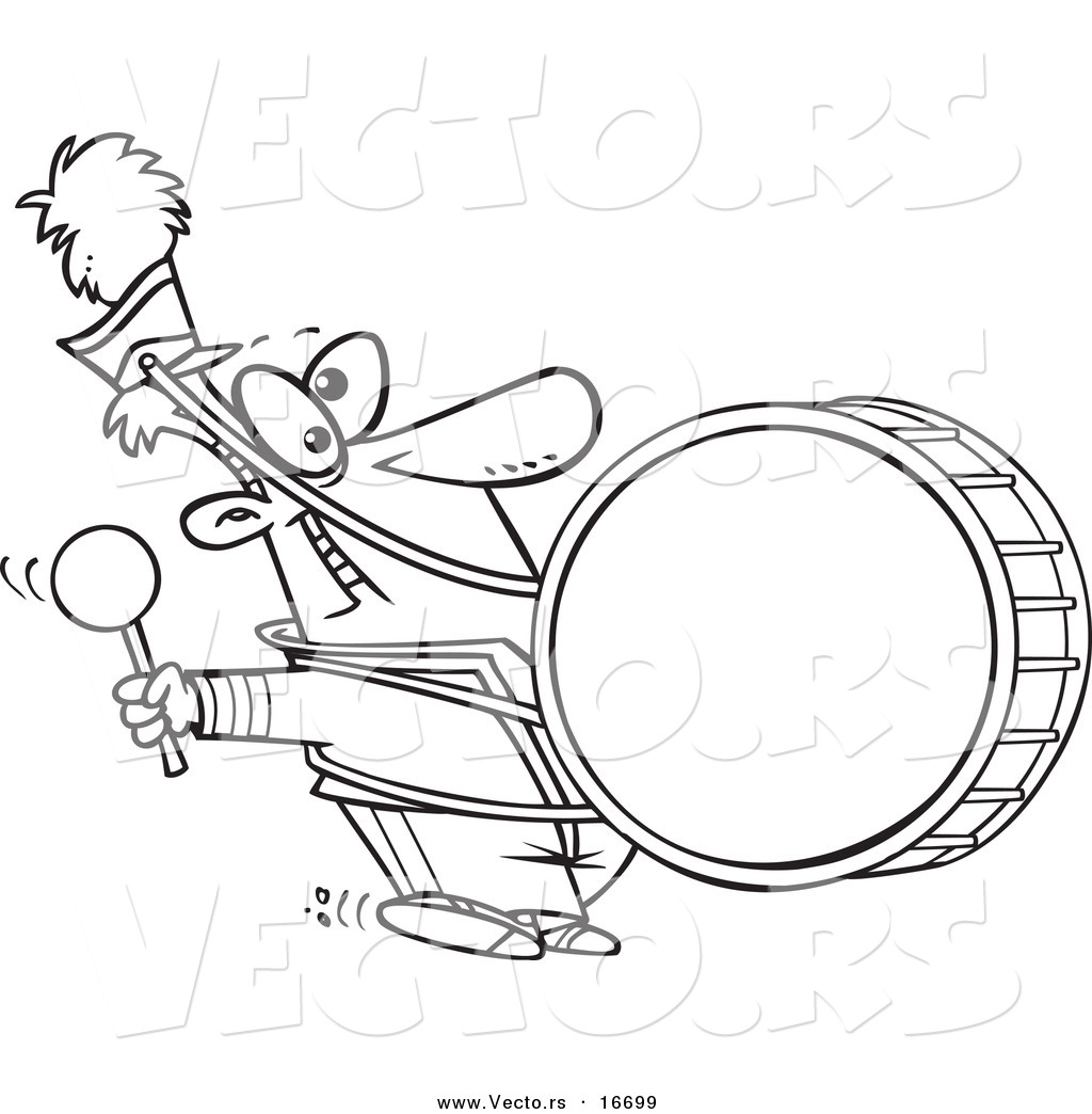 1024x1044 Vector Of A Cartoon Marching Band Drummer