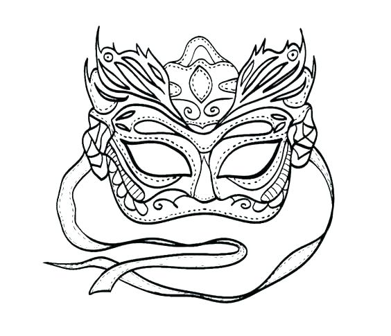 564x485 Mardi Gras Mask Coloring Pages Free Printable Color Colouring