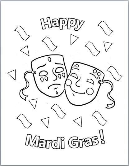415x536 Mardi Gras Coloring Sheets Printable